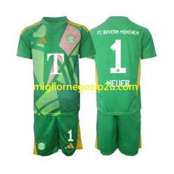 Maglia FC Bayern München Manuel Neuer 1 Portiere Bambino Quarta Divisa 2024-2025 Manica Corta