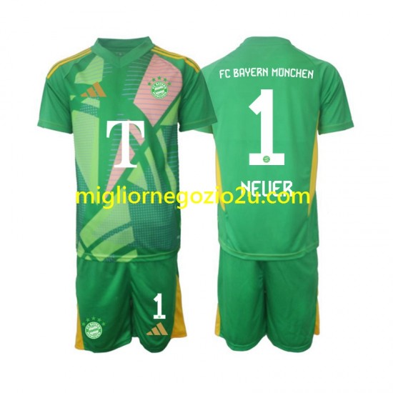 Maglia FC Bayern München Manuel Neuer 1 Portiere Bambino Quarta Divisa 2024-2025 Manica Corta