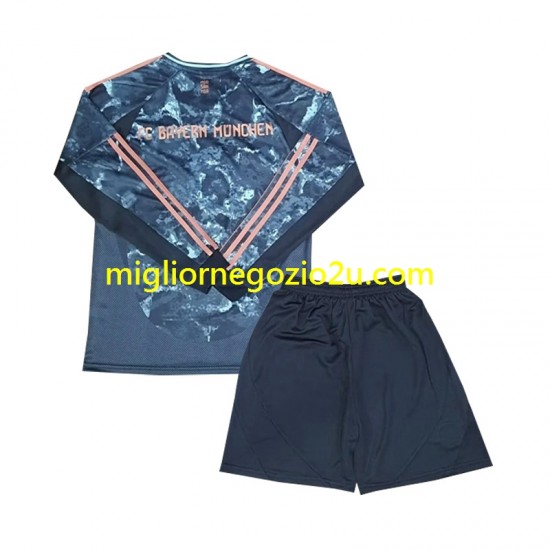 Maglia FC Bayern München Bambino Trasferta Divisa 2024-2025 Manica Lunga