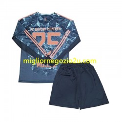 Maglia FC Bayern München Muller 25 Bambino Trasferta Divisa 2024-2025 Manica Lunga