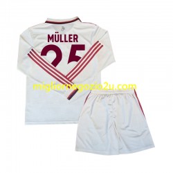 Maglia FC Bayern München Muller 25 Bambino Terza Divisa 2024-2025 Manica Lunga