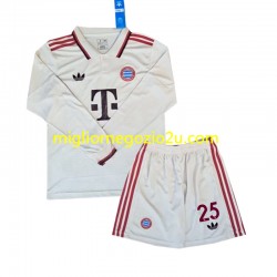 Maglia FC Bayern München Muller 25 Bambino Terza Divisa 2024-2025 Manica Lunga