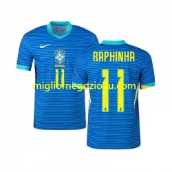 Maglia Brasile RAPHINHA 11 Uomo Trasferta Divisa 2024 Manica Corta