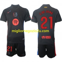 Maglia FC Barcelona F DE JONG 21 Bambino Trasferta Divisa 2024-2025 Manica Corta