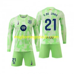 Maglia FC Barcelona F DE JONG 21 Bambino Terza Divisa 2024-2025 Manica Lunga