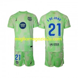 Maglia FC Barcelona F DE JONG 21 Bambino Terza Divisa 2024-2025 Manica Corta