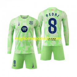 Maglia FC Barcelona Pedri 8 Bambino Terza Divisa 2024-2025 Manica Lunga