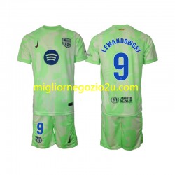 Maglia FC Barcelona Robert Lewandowski 9 Bambino Terza Divisa 2024-2025 Manica Corta