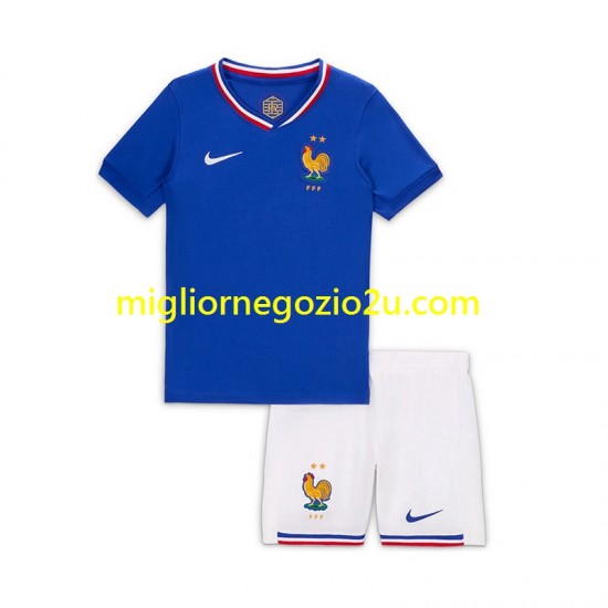 Maglia Francia Bradley Barcola 20 Bambino Casa Divisa 2024 Manica Corta