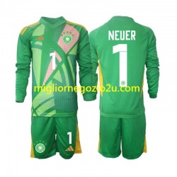 Maglia Germania Manuel Neuer 1 Portiere Bambino Terza Divisa 2024-2025 Manica Lunga