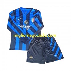 Maglia Inter Milan Bambino Casa Divisa 2024-2025 Manica Lunga