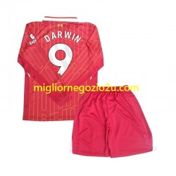 Maglia Liverpool Darwin 9 Bambino Casa Divisa 2024-2025 Manica Lunga