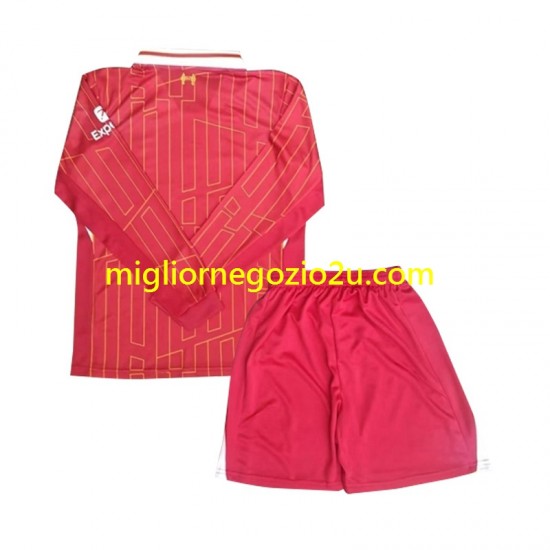 Maglia Liverpool Bambino Casa Divisa 2024-2025 Manica Lunga