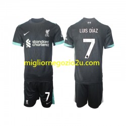 Maglia Liverpool Luis Diaz 7 Bambino Trasferta Divisa 2024-2025 Manica Corta