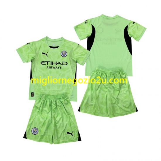 Maglia Manchester City 2 Portiere Bambino Quarta Divisa 2024-2025 Manica Corta
