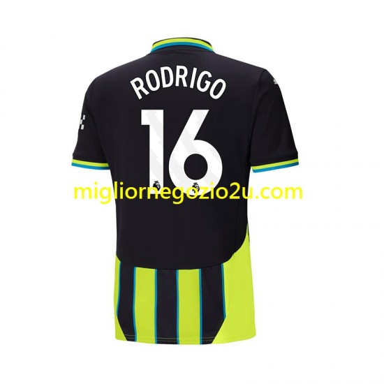 Maglia Manchester City RODRIGO 16 Uomo Trasferta Divisa 2024-2025 Manica Corta