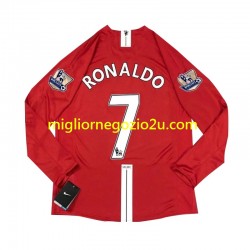Maglia Manchester United Cristiano Ronaldo 7 2007 Retro Uomo Casa Divisa Manica Lunga