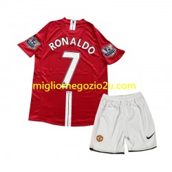 Maglia Manchester United Cristiano Ronaldo 7 2007 Retro Bambino Casa Divisa Manica Corta