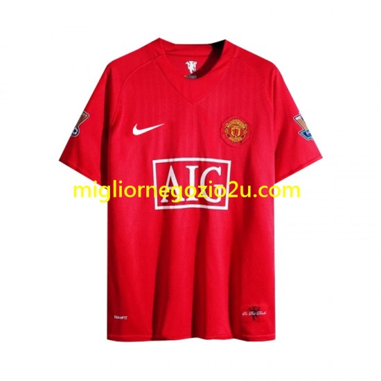 Maglia Manchester United 2007 Retro Uomo Casa Divisa Manica Lunga