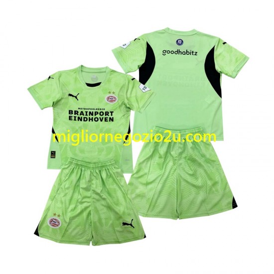Maglia PSV Eindhoven Portiere Bambino Trasferta Divisa 2024-2025 Manica Corta