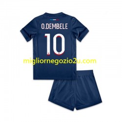 Maglia Paris Saint-Germain Ousmane Dembele 10 Bambino Casa Divisa 2024-2025 Manica Corta