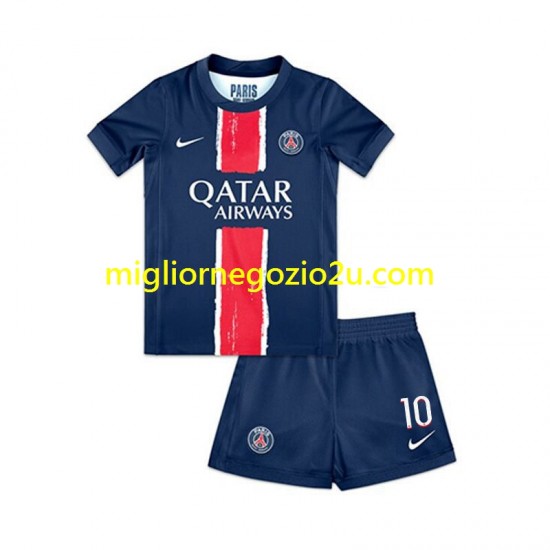 Maglia Paris Saint-Germain Ousmane Dembele 10 Bambino Casa Divisa 2024-2025 Manica Corta