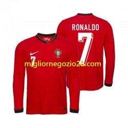 Maglia Portogallo Ronaldo 7 Uomo Casa Divisa Euro 2024 Manica Lunga