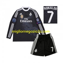 Maglia Real Madrid Cristiano Ronaldo 7 2014 Retro Bambino Terza Divisa Manica Lunga