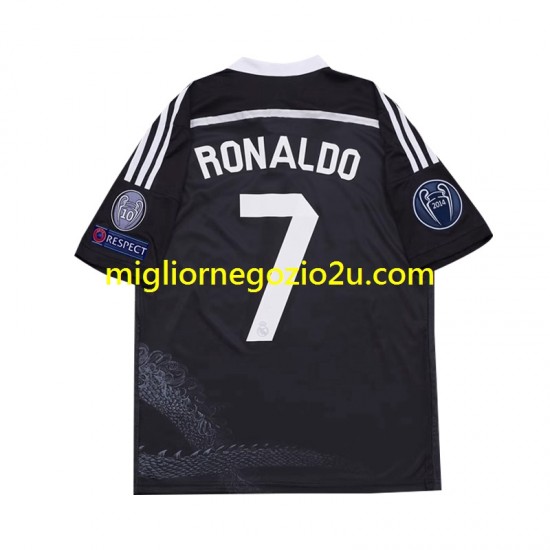 Maglia Real Madrid Cristiano Ronaldo 7 2014 Retro Uomo Terza Divisa Manica Corta