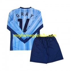 Maglia Tottenham Spurs Gray 14 Bambino Trasferta Divisa 2024-2025 Manica Lunga