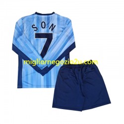 Maglia Tottenham Spurs Son 7 Bambino Trasferta Divisa 2024-2025 Manica Lunga