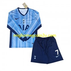 Maglia Tottenham Spurs Son 7 Bambino Trasferta Divisa 2024-2025 Manica Lunga