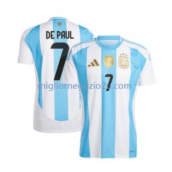Maglia Argentina De Paul 7 Uomo Casa Divisa 2024 Manica Corta