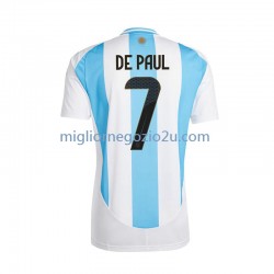 Maglia Argentina De Paul 7 Uomo Casa Divisa 2024 Manica Corta