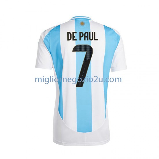 Maglia Argentina De Paul 7 Uomo Casa Divisa 2024 Manica Corta