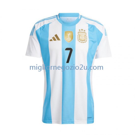 Maglia Argentina De Paul 7 Uomo Casa Divisa 2024 Manica Corta