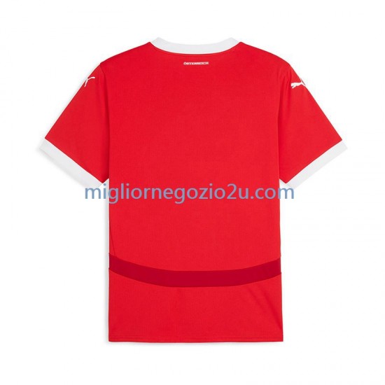 Maglia Austria Uomo Casa Divisa Euro 2024 Manica Corta