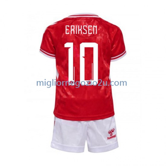 Maglia Danimarca Eriksen 10 Bambino Casa Divisa Euro 2024 Manica Corta