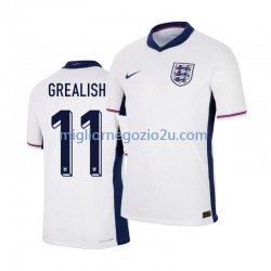 Maglia Inghilterra Jack Grealish 11 Uomo Casa Divisa Euro 2024 Manica Corta
