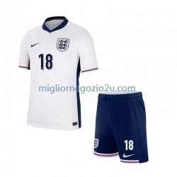 Maglia Inghilterra Trent Alexander-Arnold 18 Bambino Casa Divisa Euro 2024 Manica Corta