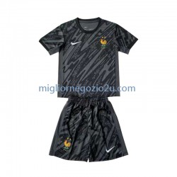Maglia Francia Portiere Bambino Trasferta Divisa Euro 2024 Manica Corta