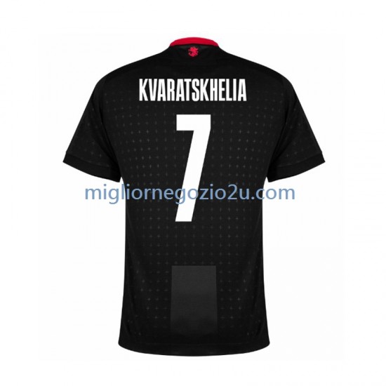 Maglia Georgia Kvaratskhelia 7 Uomo Trasferta Divisa Euro 2024 Manica Corta