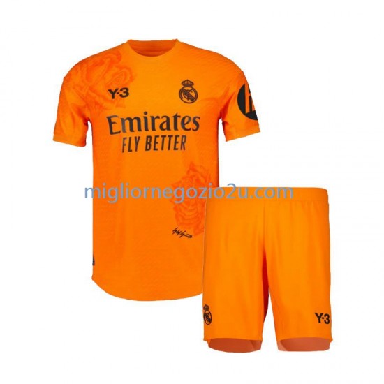 Maglia Real Madrid Y3 Portiere Bambino Terza Divisa 2023-2024 Manica Corta