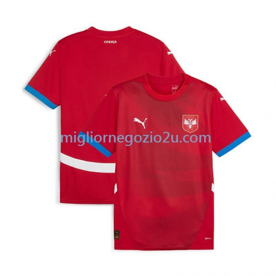 Maglia Serbia Uomo Casa Divisa Euro 2024 Manica Corta