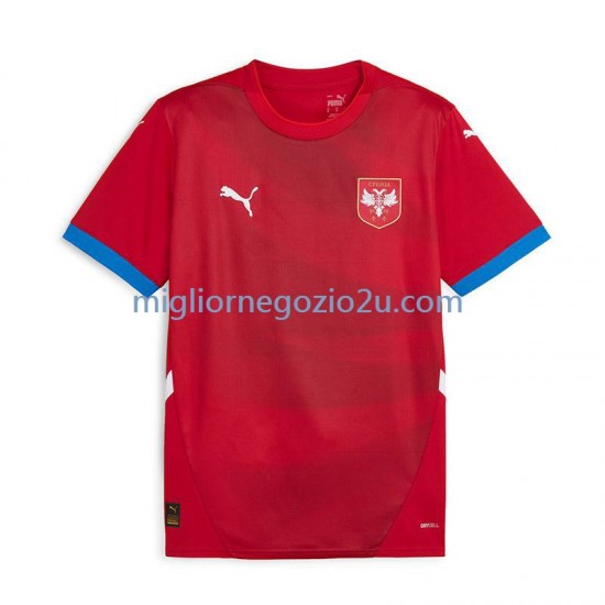 Maglia Serbia Uomo Casa Divisa Euro 2024 Manica Corta