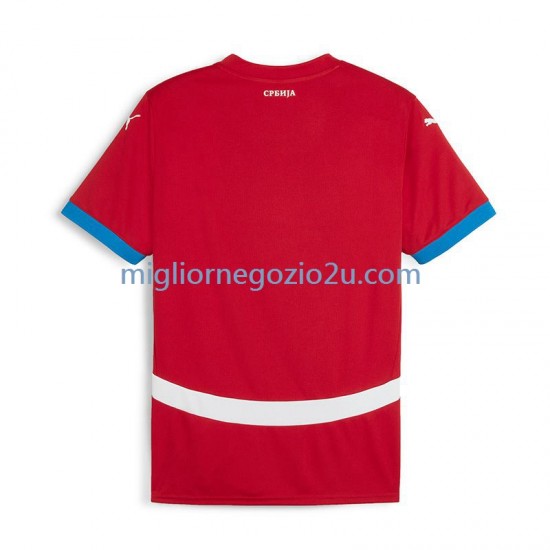 Maglia Serbia Uomo Casa Divisa Euro 2024 Manica Corta