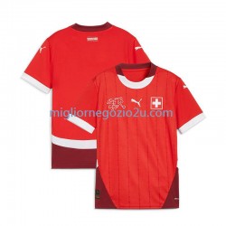 Maglia Svizzera Uomo Casa Divisa Euro 2024 Manica Corta
