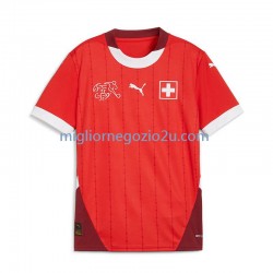 Maglia Svizzera Uomo Casa Divisa Euro 2024 Manica Corta