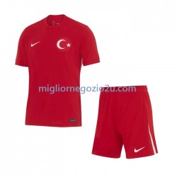 Maglia Turchia Bambino Trasferta Divisa Euro 2024 Manica Corta