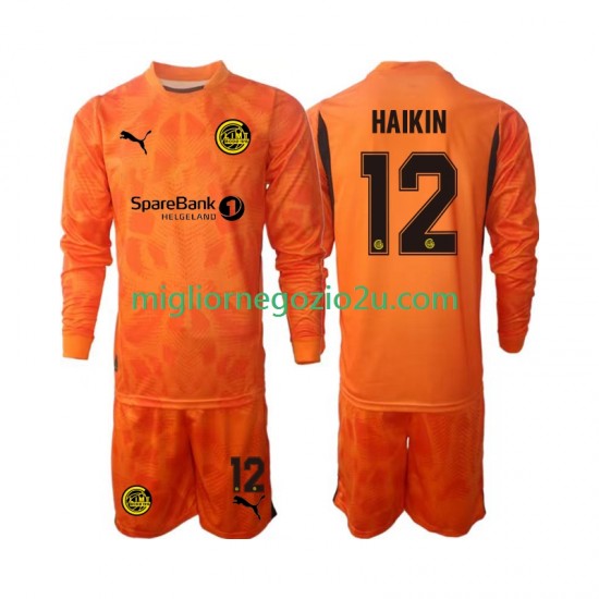 Maglia FK Bodø/Glimt Nikita Haikin 12 Portiere Bambino Trasferta Divisa 2025 Manica Lunga